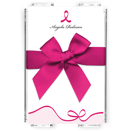 Pink Ribbon Memo Sheets in Holder